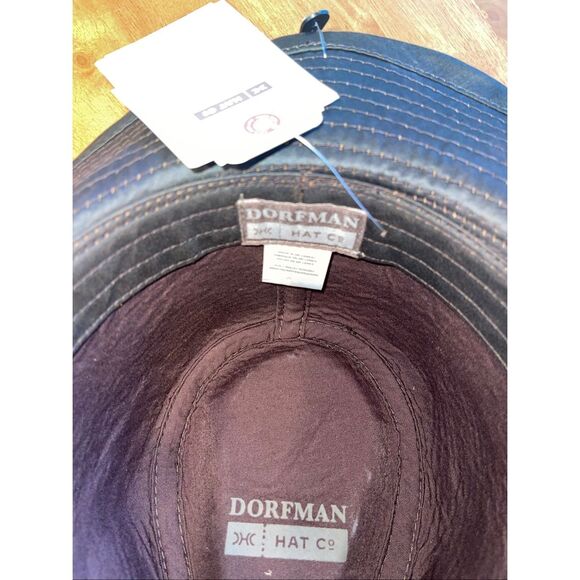 Dorfman Pacific M Weathered Brown Cotton Fedora Indiana Jones Hat - Picture 5 of 7
